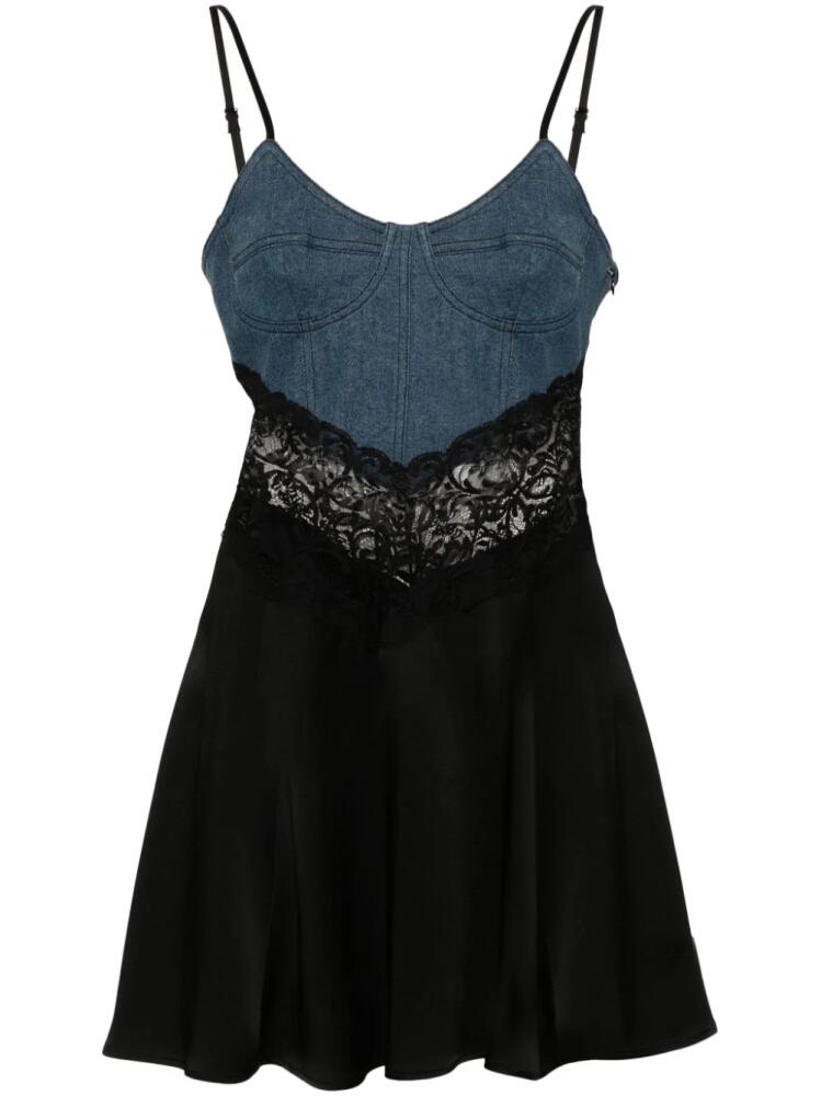 Blumarine lace-trim mini dress - Blue Cover