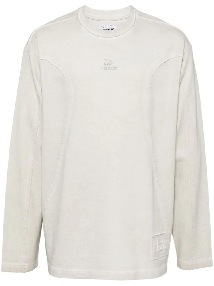 izzue embroidered logo shirt - Neutrals Cover