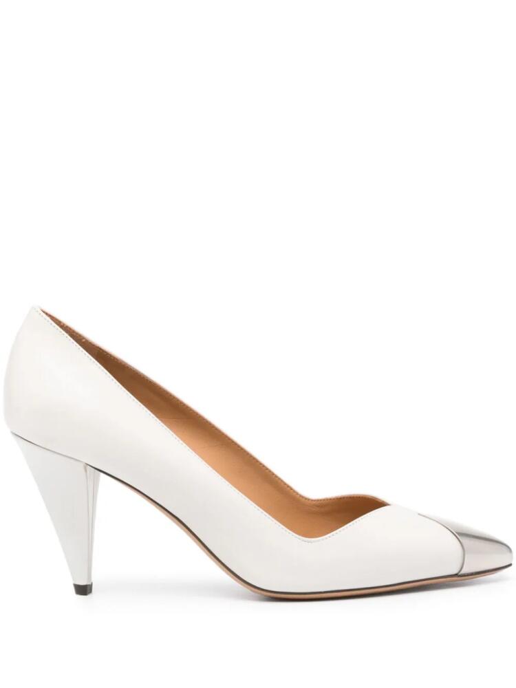 ISABEL MARANT 85mm metal-toecap pumps - White Cover