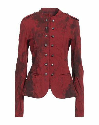 Masnada Woman Blazer Burgundy Linen, Viscose, Elastane Cover