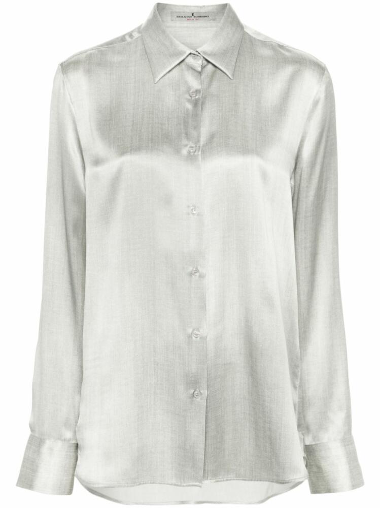 Ermanno Scervino weave-print silk shirt - Grey Cover