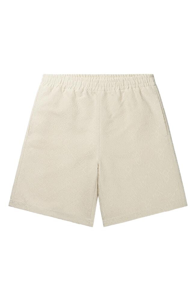 DAILY PAPER Shakir Elastic Waist Bouclé Shorts in Off White Cover