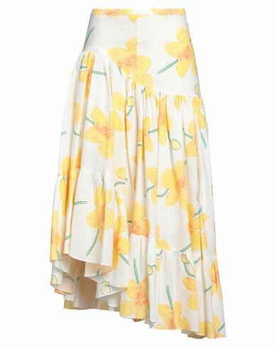 Marni Woman Maxi skirt Yellow Ramie, Cupro, Silk Cover