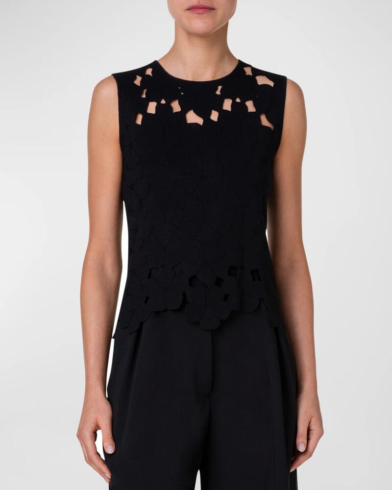 Akris Anemones Jacquard Knit Top Cover