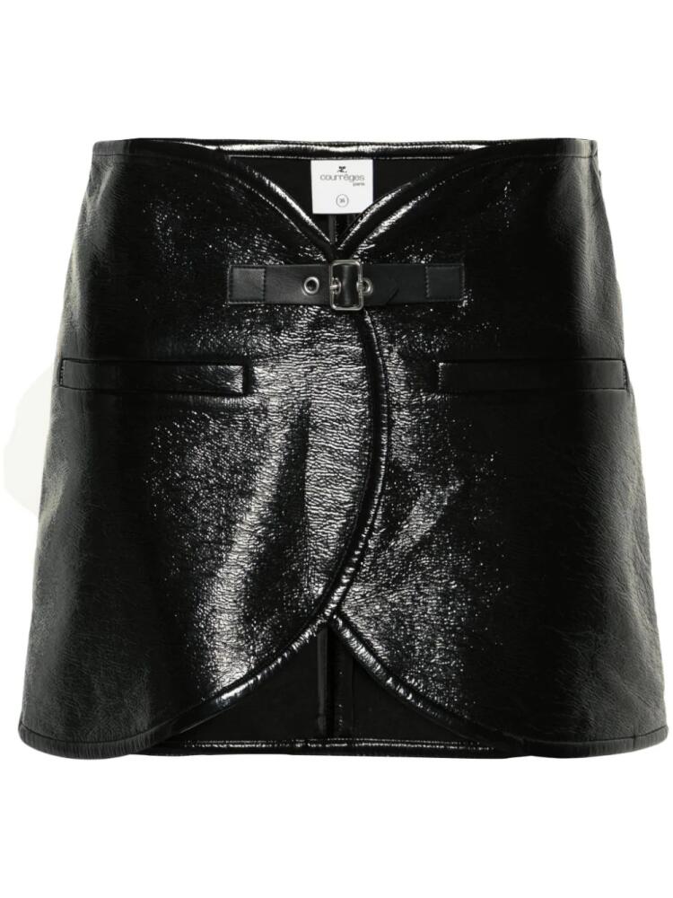 Courrèges Ellipse laminated miniskirt - Black Cover