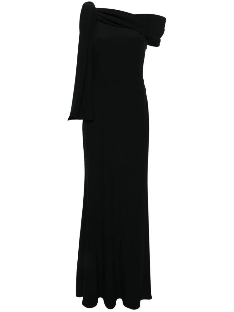 Alexander McQueen draped off-shoulder gown - Black Cover