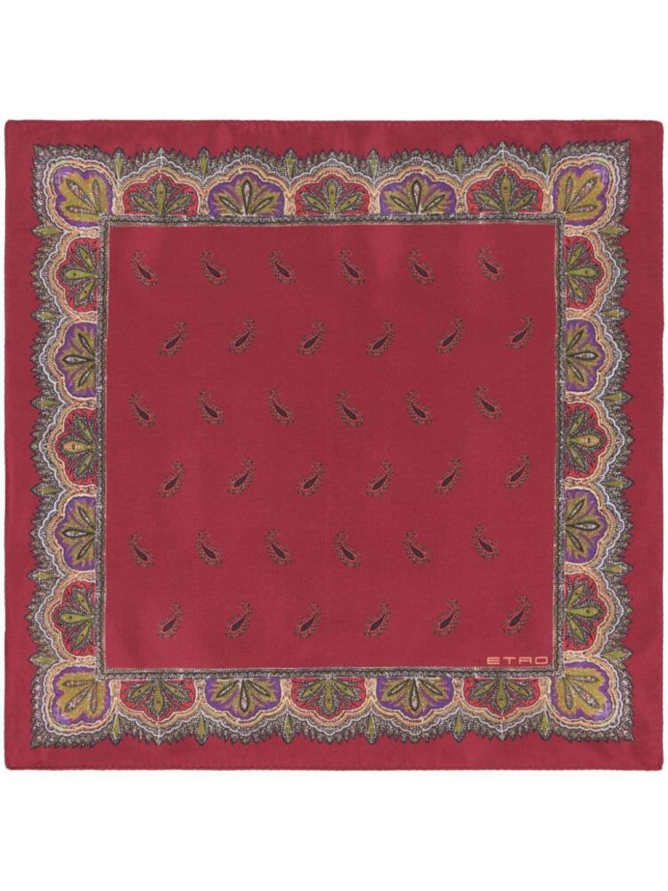 ETRO paisley-print silk scarf - Red Cover