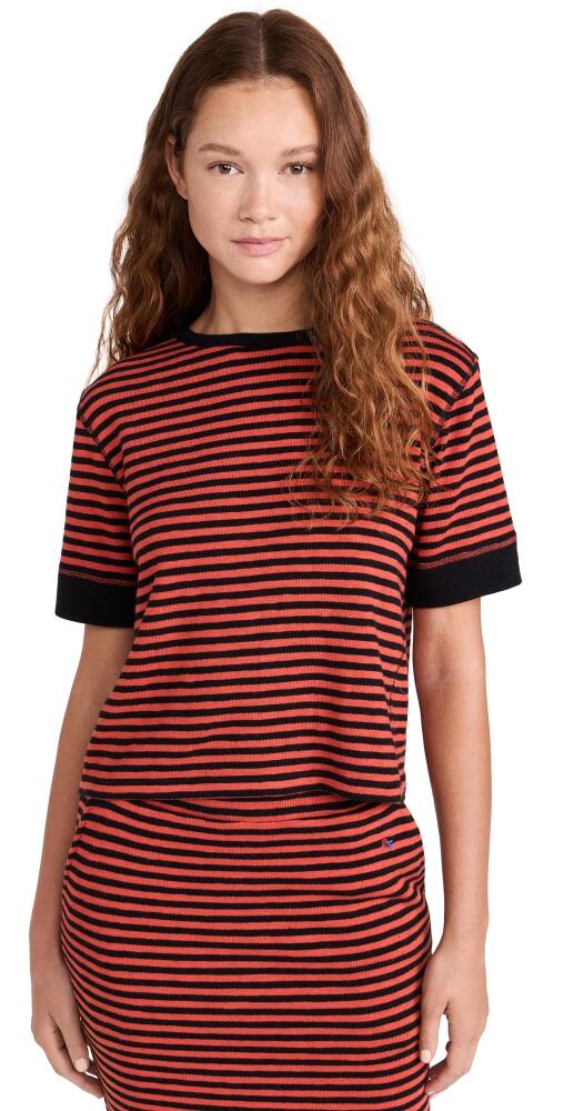 Clare V. Le Bateau Tee Black & Poppy Stripe Cover