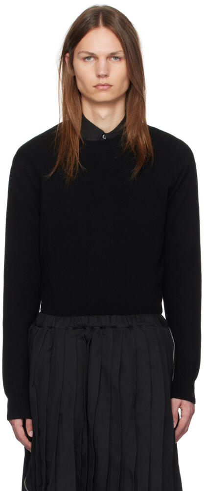 Black Comme des Garçons Black Crewneck Wool Sweater Cover