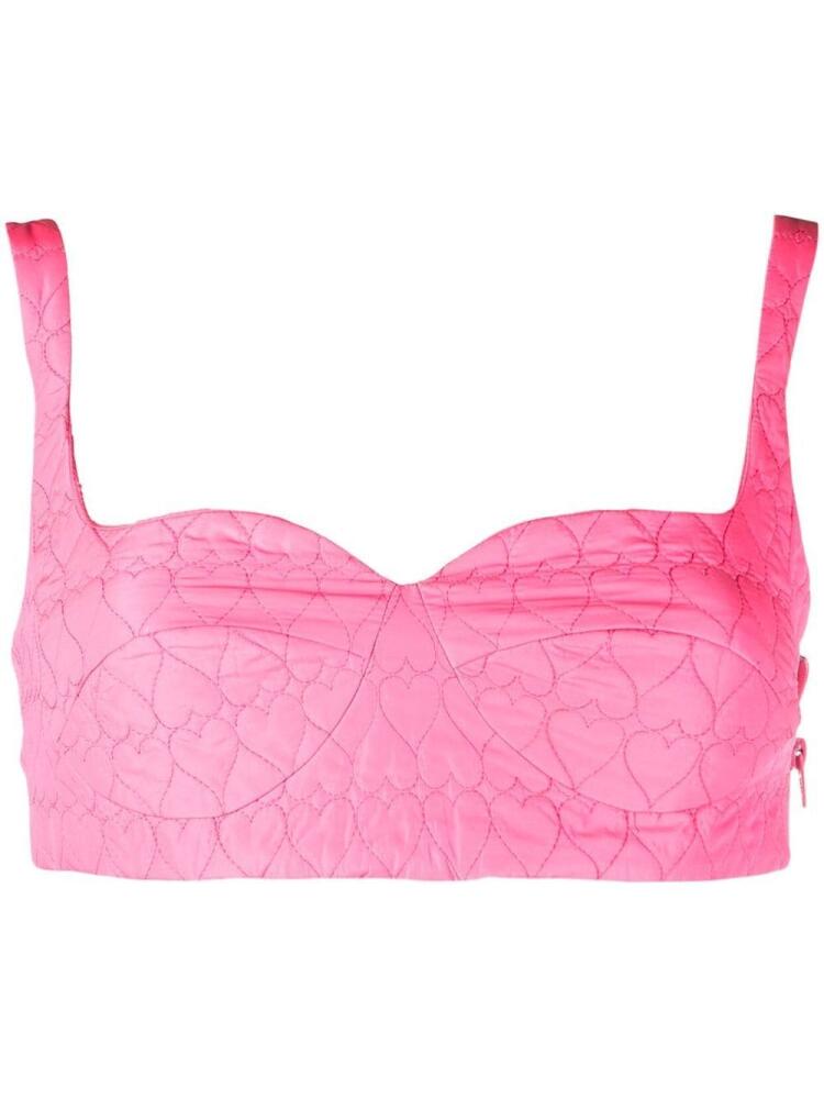 Marco Rambaldi heart-print bralette top - Pink Cover