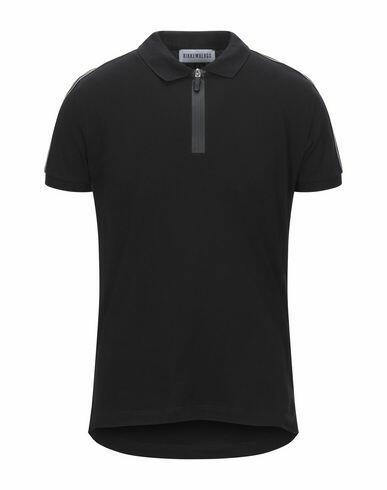 Bikkembergs Man Polo shirt Black Cotton, Elastane, Polyester Cover