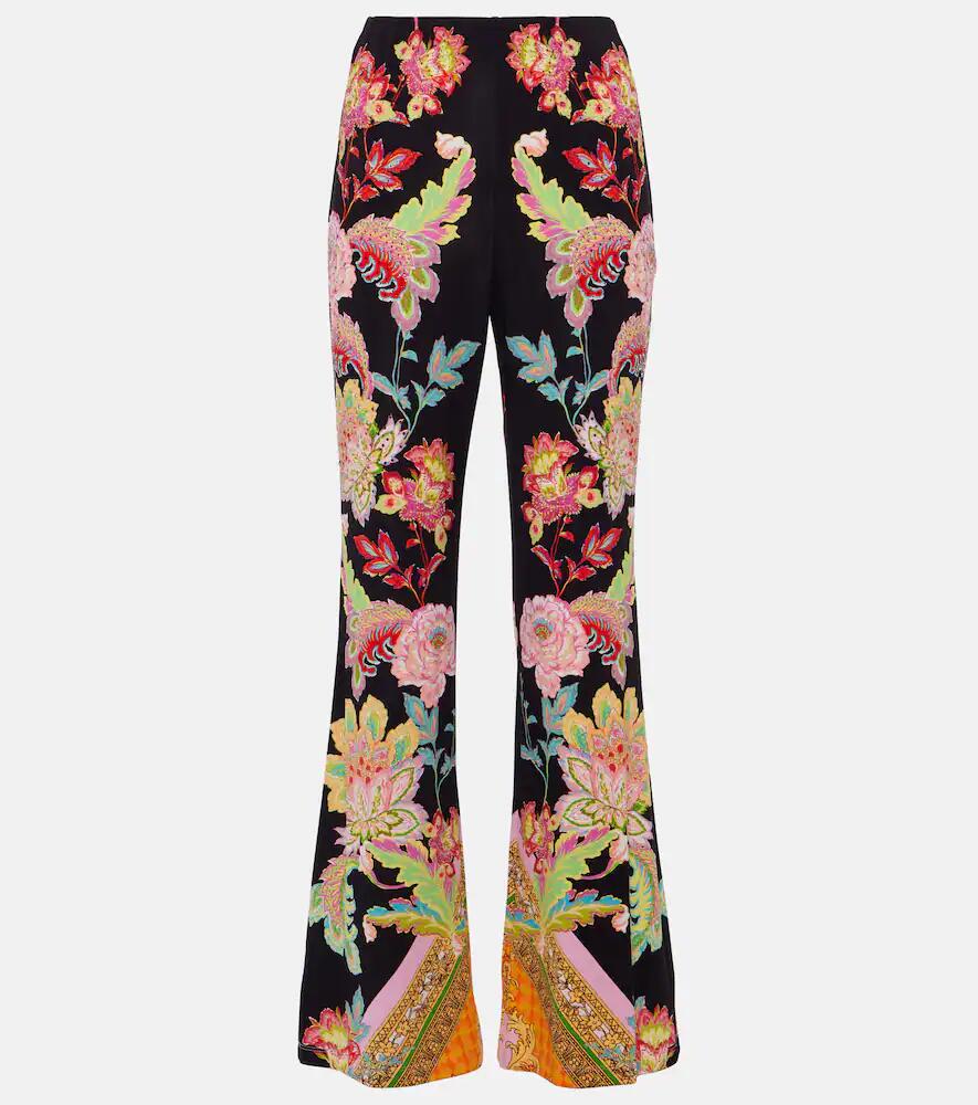 Camilla Floral high-rise jersey flared pants Cover