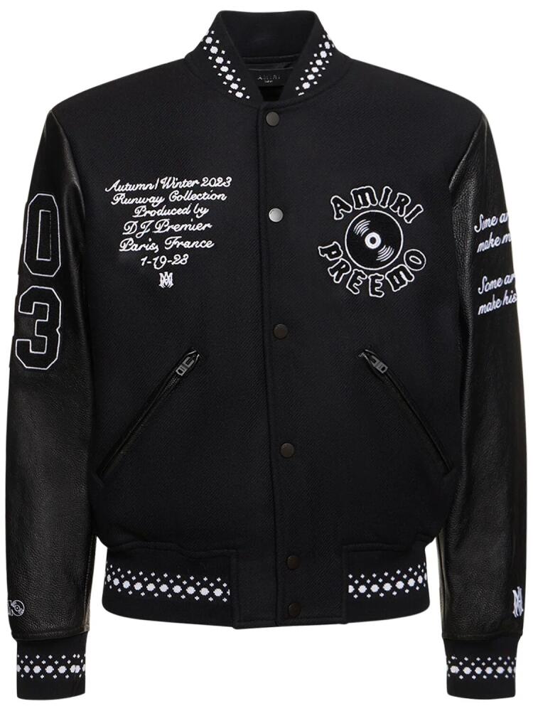 AMIRI Preemo Wool Blend Varsity Jacket Cover