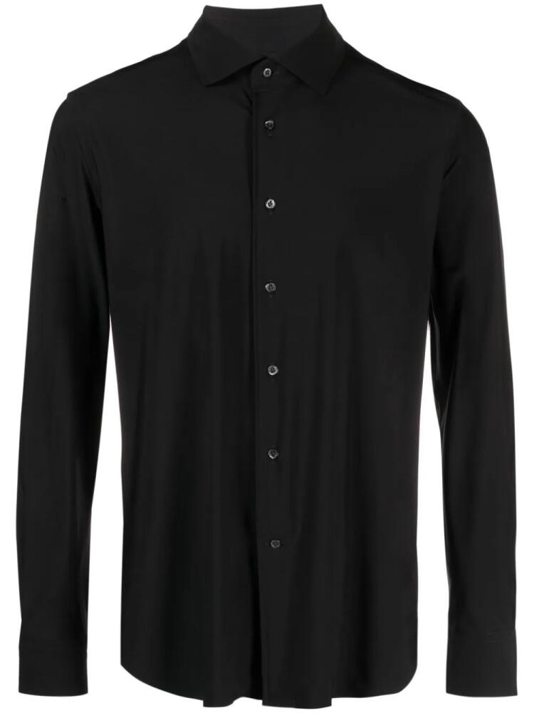 Corneliani long-sleeve stretch-design shirt - Black Cover