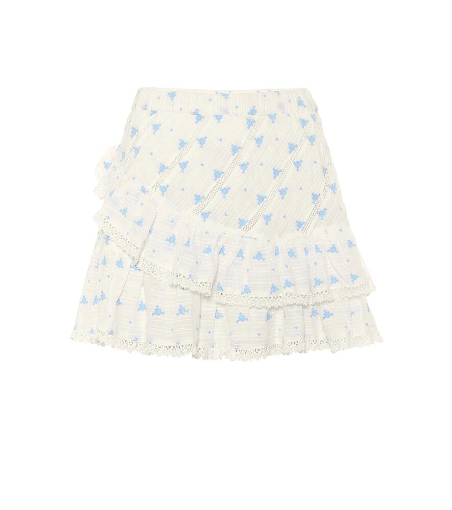 LoveShackFancy Emma floral cotton miniskirt Cover