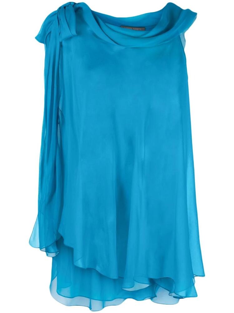 Alberta Ferretti semi-sheer asymmetric blouse - Blue Cover