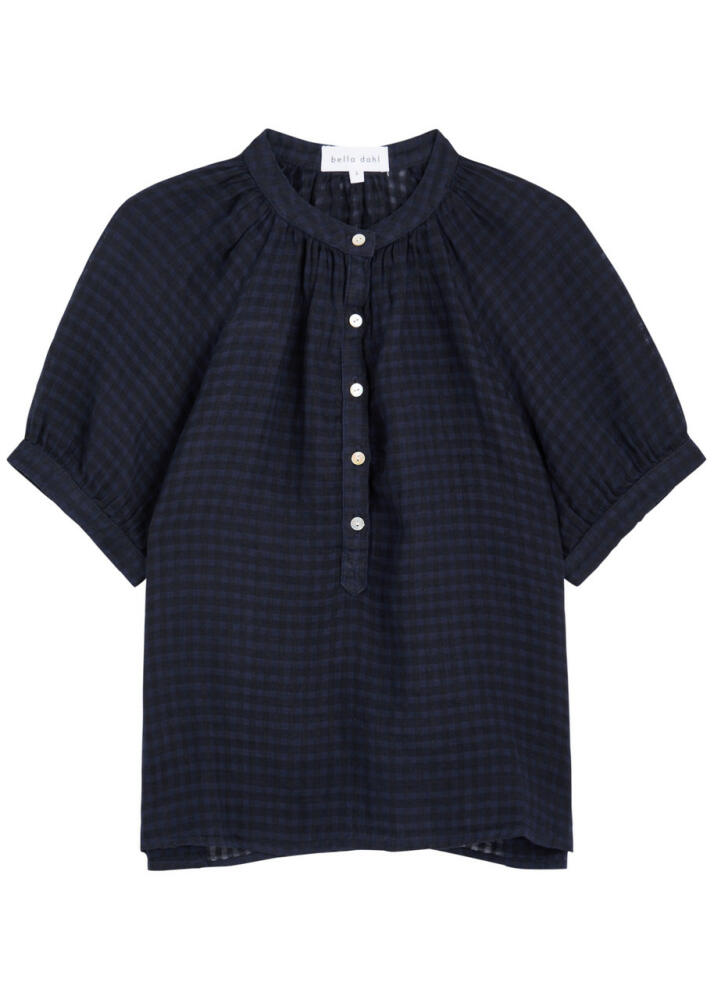 Bella Dahl Gingham Linen-blend top - Navy Cover