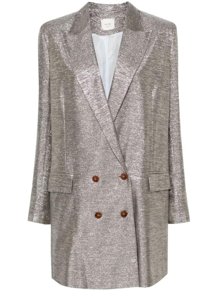 Alysi lurex double-breasted blazer - Silver Cover