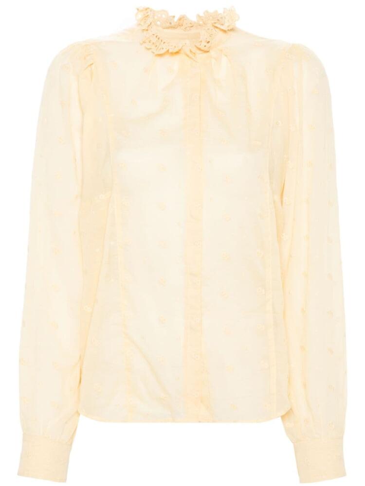 MARANT ÉTOILE Terzali floral-embroidered blouse - Yellow Cover