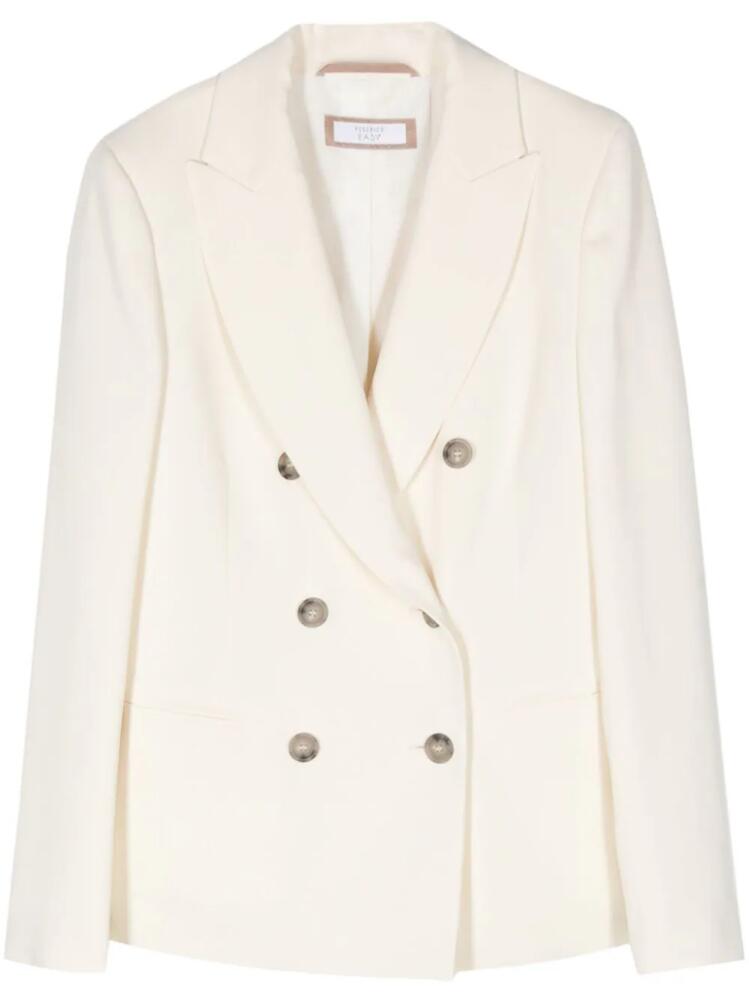 Peserico double-breasted crepe blazer - Neutrals Cover