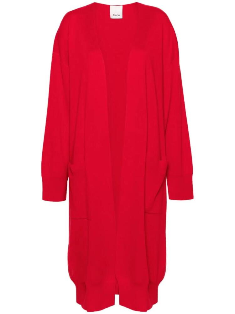 Allude open-front virgin wool cardi-coat - Red Cover