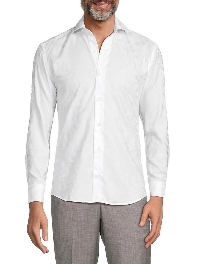 Bertigo Men's Alphabet Jacquard Sportshirt - White Cover