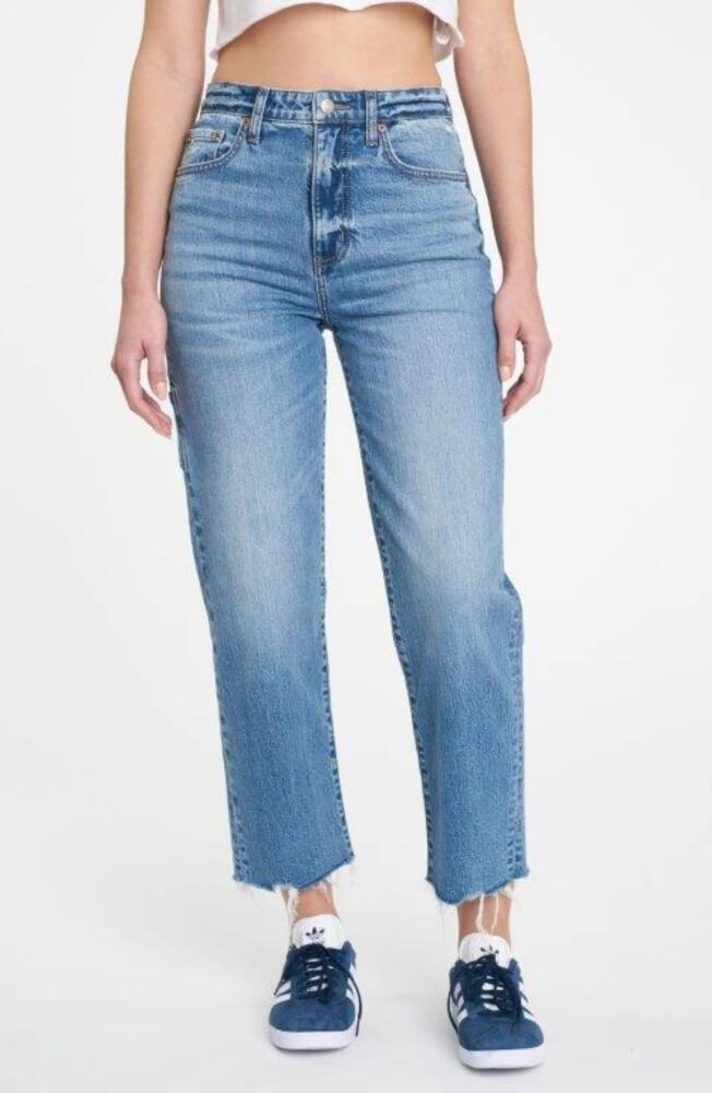 Sundaze Utility Raw Hem Crop Straight Leg Jeans in Shut Down Cover