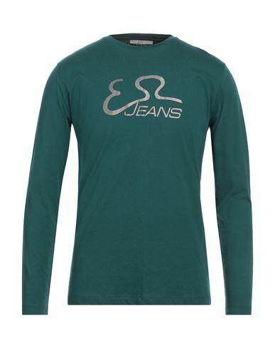 Yes Zee By Essenza Man T-shirt Dark green Cotton Cover