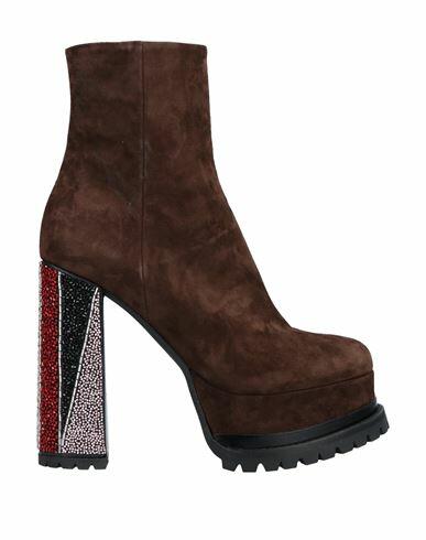 Haus Of Honey Woman Ankle boots Dark brown Soft Leather Cover