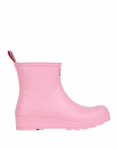 Hunter Woman Ankle boots Pink Rubber Cover