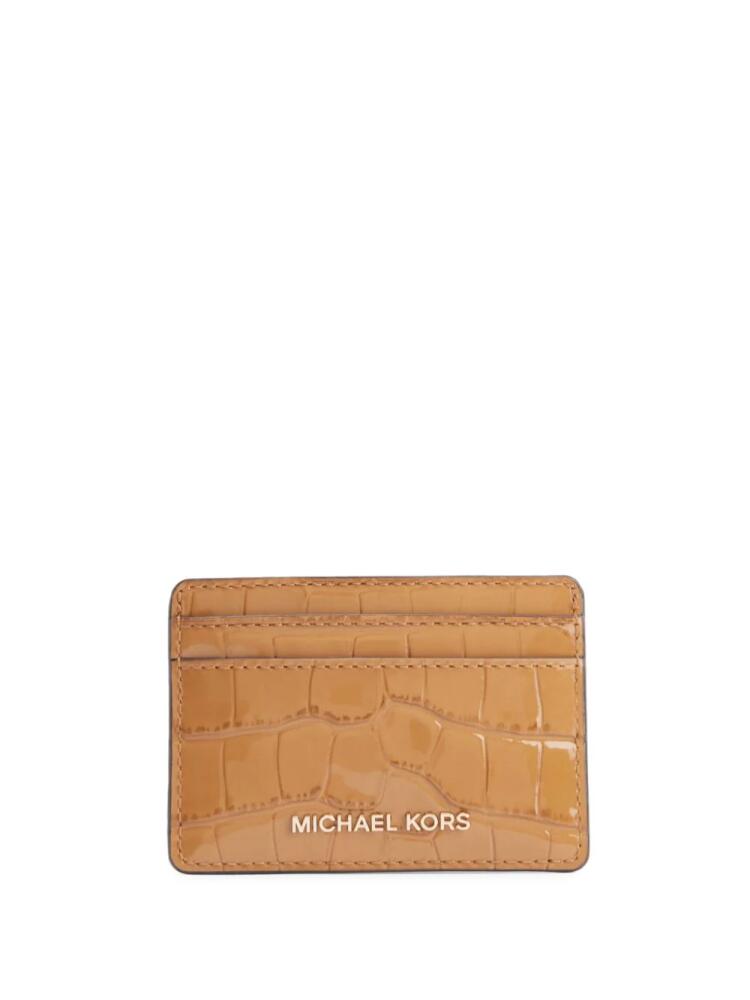 Michael Kors small Jet Set crocodile-effect cardholder - Neutrals Cover