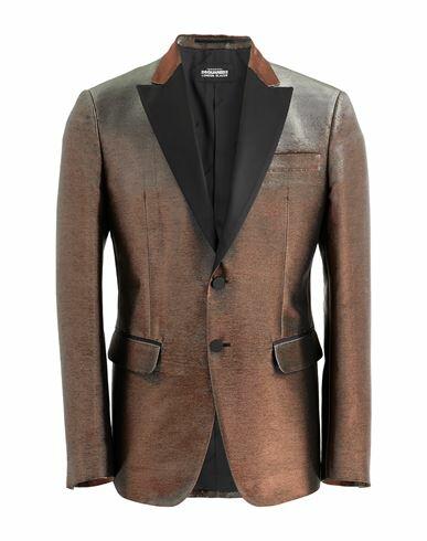 Dsquared2 Man Blazer Bronze Cotton, Acetate, Polyester, Silk Cover