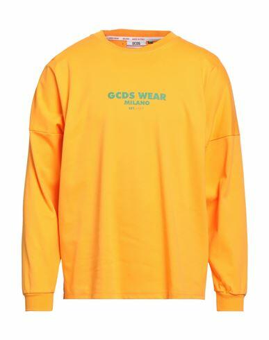 Gcds Man T-shirt Orange Cotton Cover