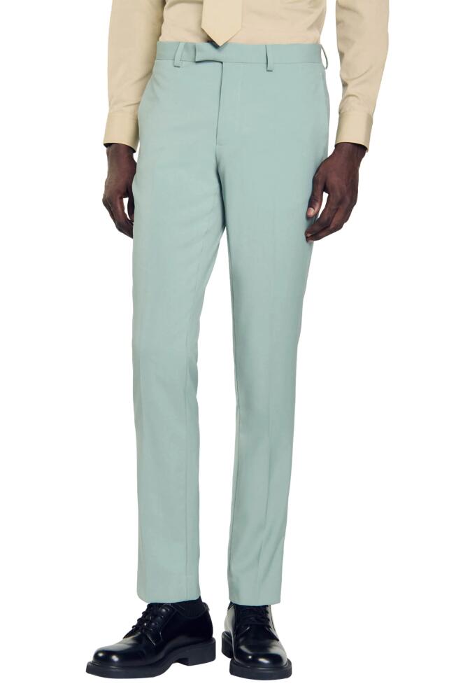 sandro Virgin Wool Dress Pants in Light Green Cover