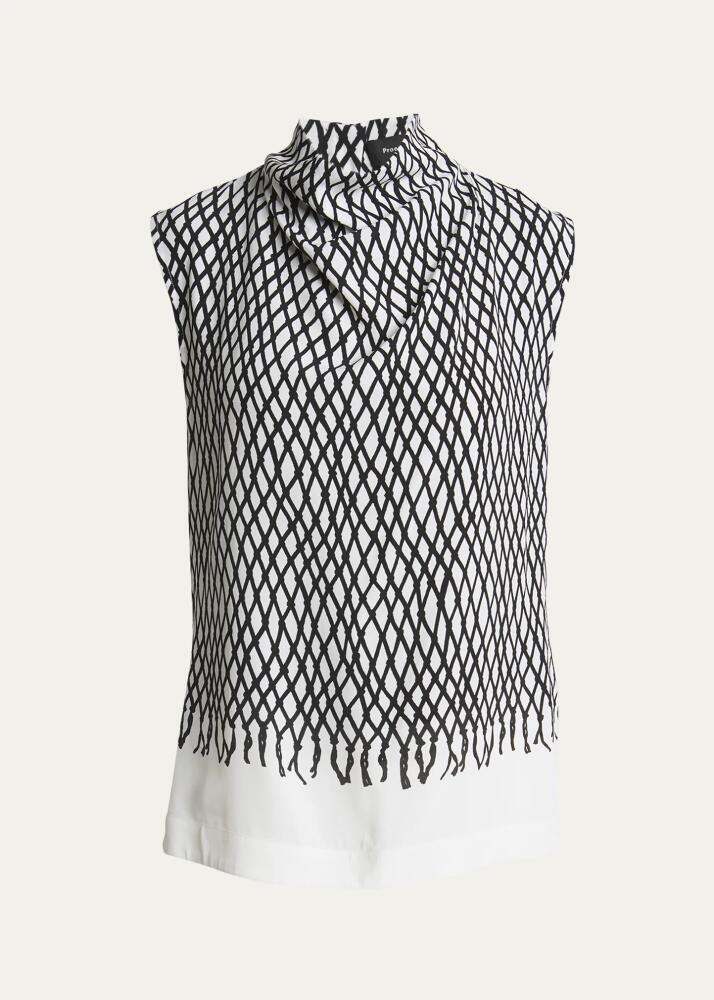 Proenza Schouler Valerie Printed Viscose Crepe Blouse Cover