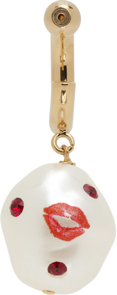 Safsafu Gold & White Bisou Single Earring Cover