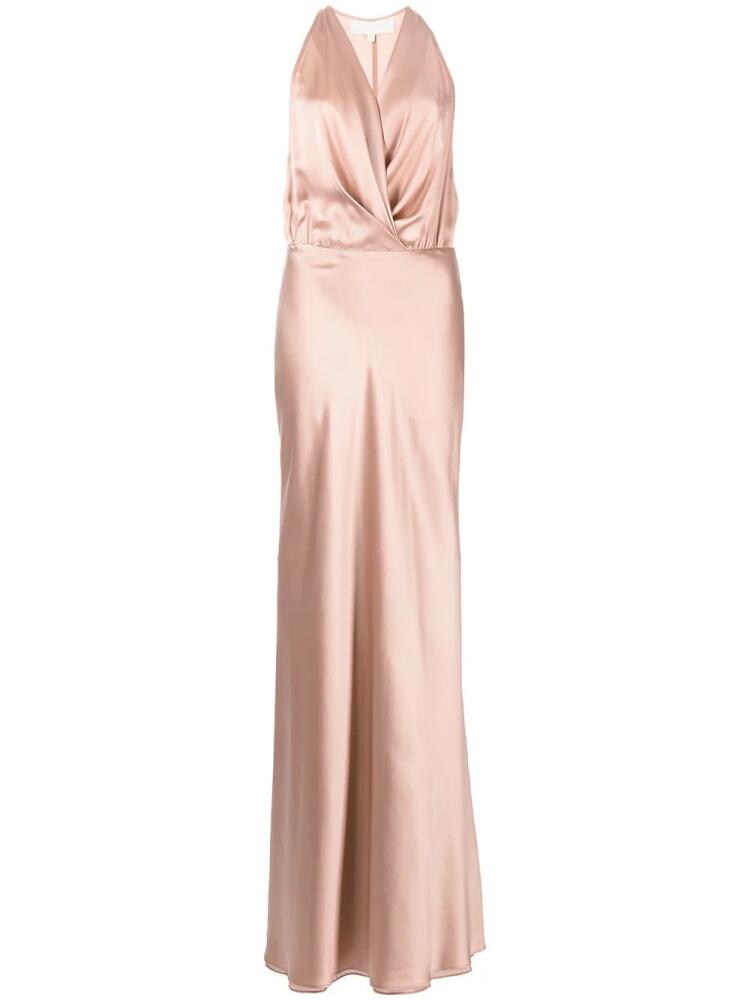 Michelle Mason draped halterneck dress - Pink Cover