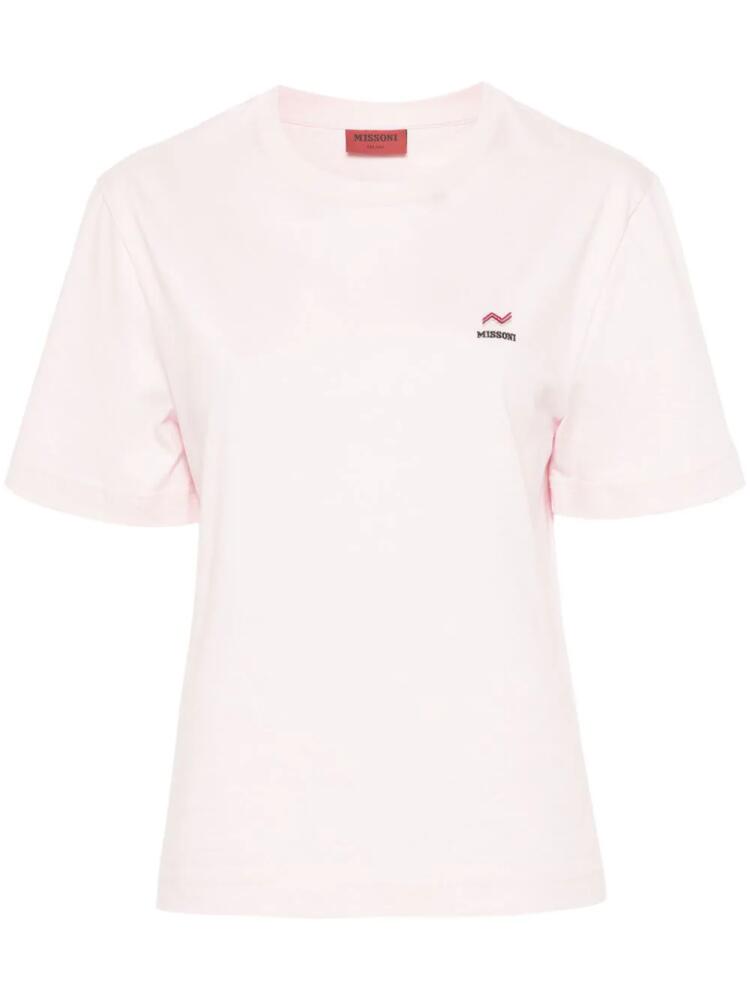 Missoni embroidered-logo cotton T-shirt - Pink Cover