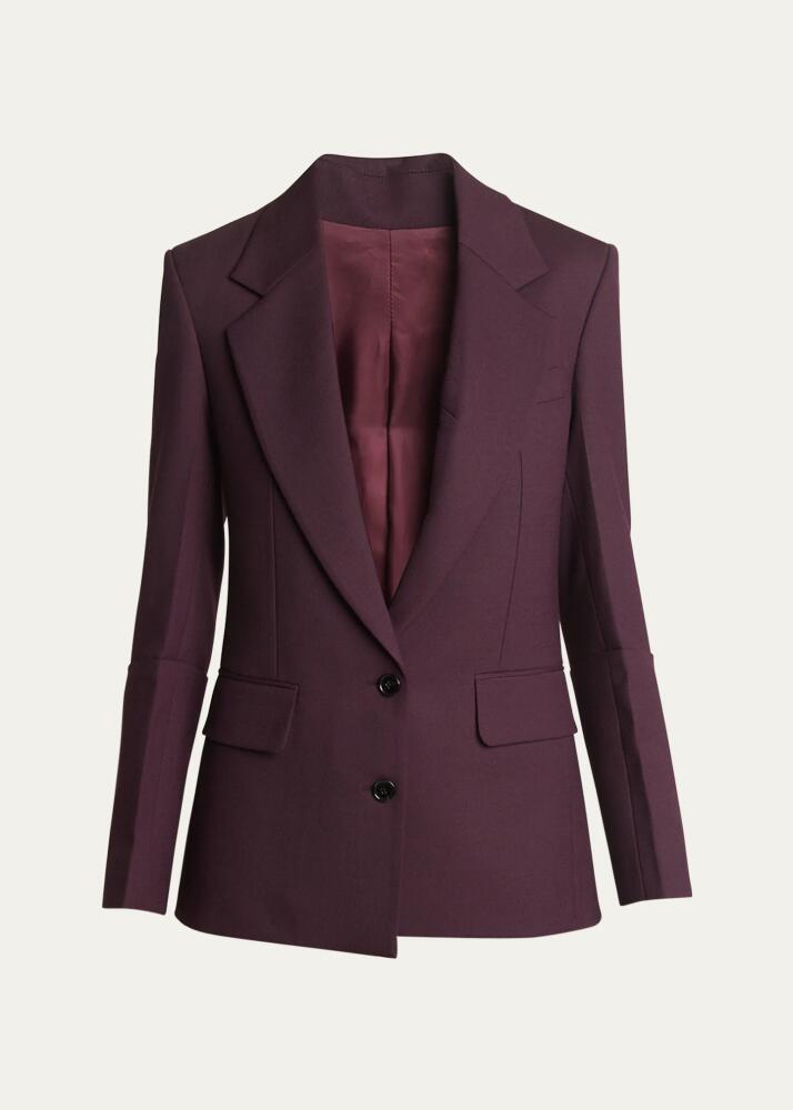 Victoria Beckham Two-Button Wool Jacket with Sleeve Detail Cover