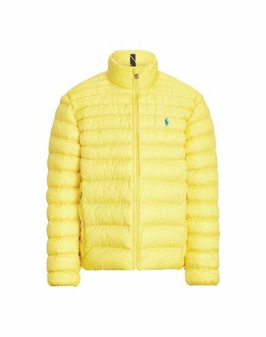 Polo Ralph Lauren Packable Quilted Jacket Man Puffer Yellow Recycled nylon Cover