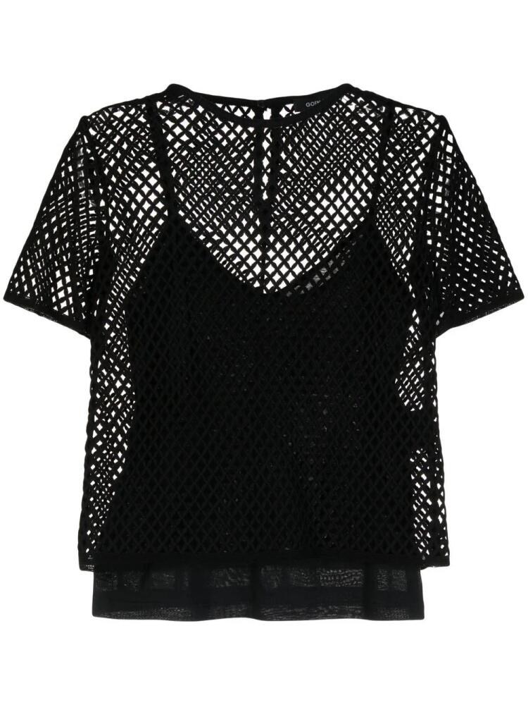 Goen.J open-knit short-sleeved T-shirt - Black Cover