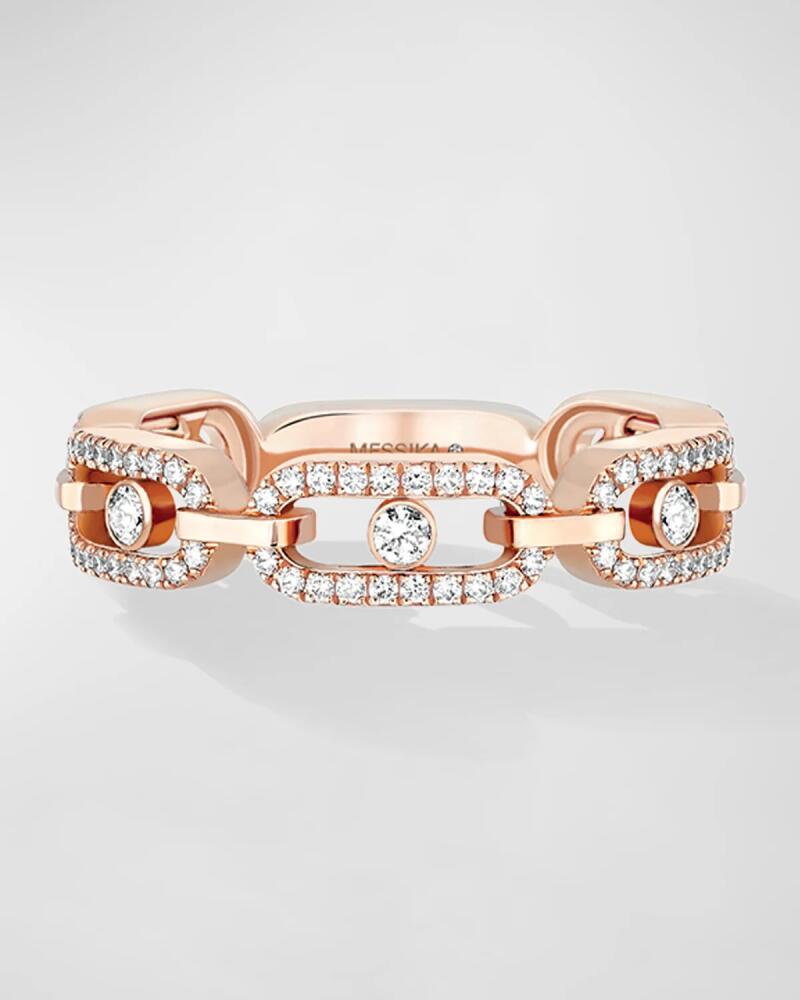 Messika Move Link 18K Rose Gold Diamond Ring, EU 51 / US 5.75 Cover