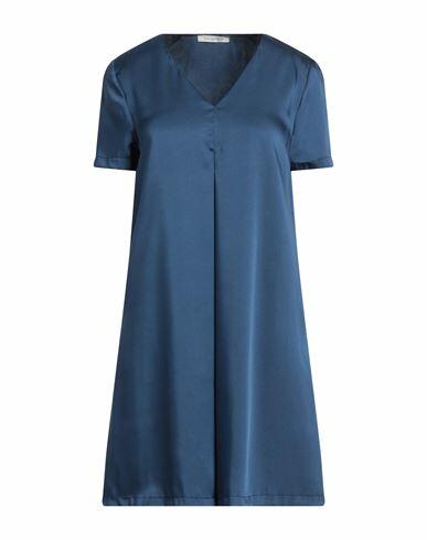 Biancoghiaccio Woman Mini dress Blue Polyester, Elastane Cover