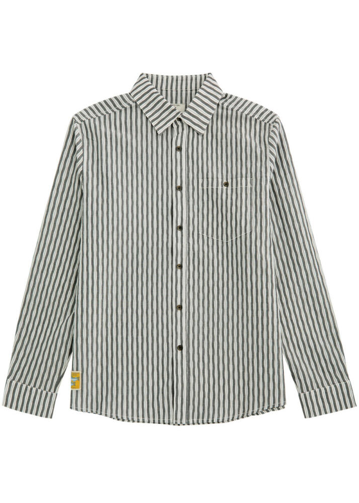 Percival Aegean Pearce Striped Cotton Shirt - Black Cover