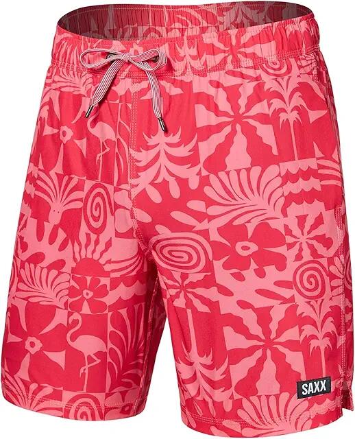 SAXX UNDERWEAR Oh Buoy 2-in-1 7 Volley (East Coast/Hibiscus) Men's Swimwear Cover