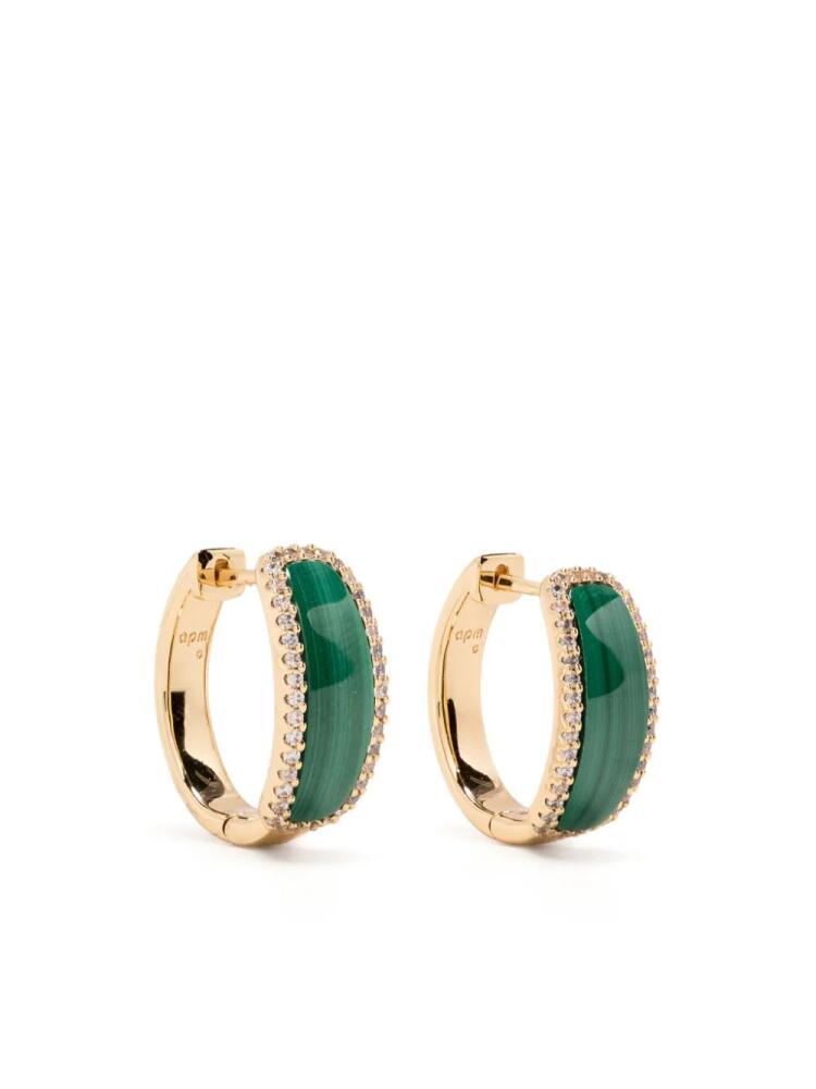 APM Monaco malachite hoop earrings - Green Cover