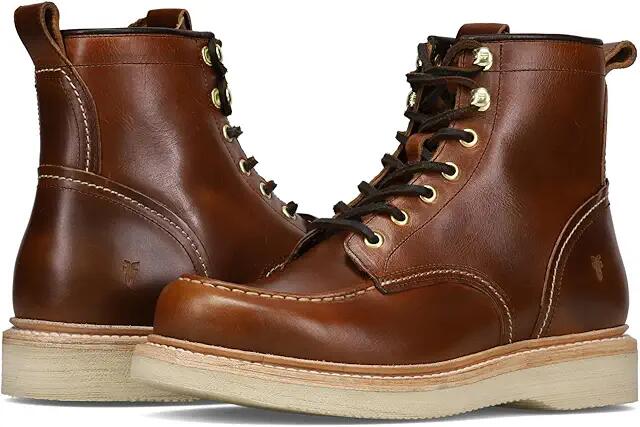 Frye Hudson Workboot Wedge (Saddle) Men's Lace-up Boots Cover