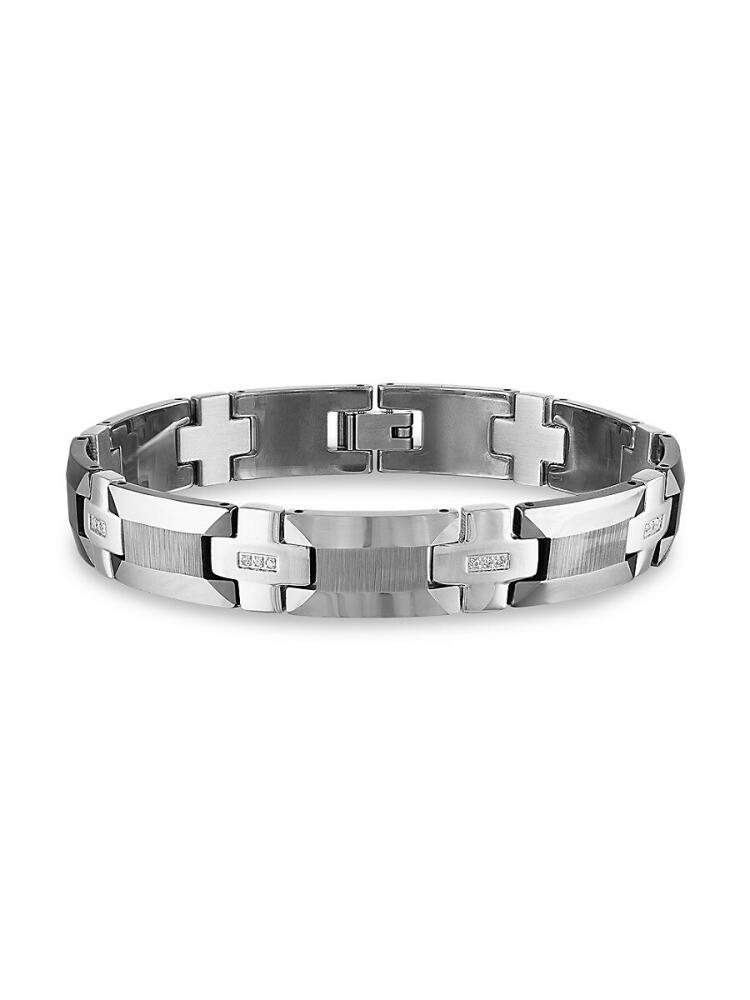 Esquire Men's Tungsten, Stainless Steel & Diamond Link Bracelet Cover