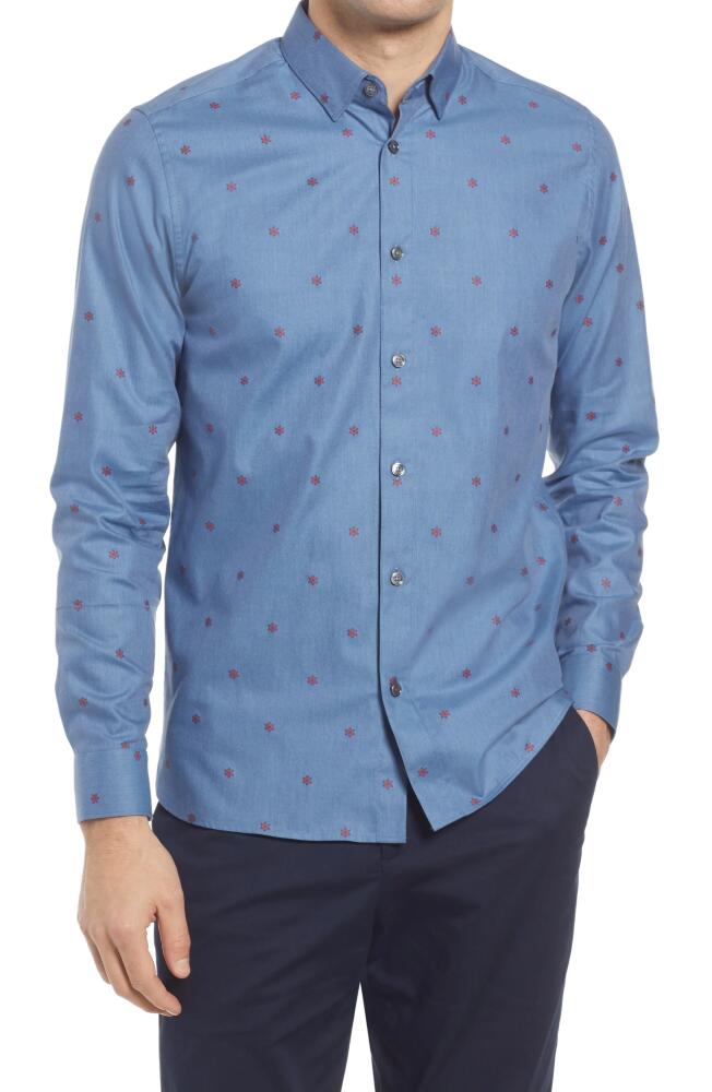 Ted Baker London Treeo Slim Fit Floral Button-Up Shirt in Blue Cover