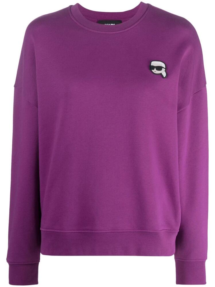 Karl Lagerfeld Ikonik 2.0 cotton sweatshirt - Purple Cover